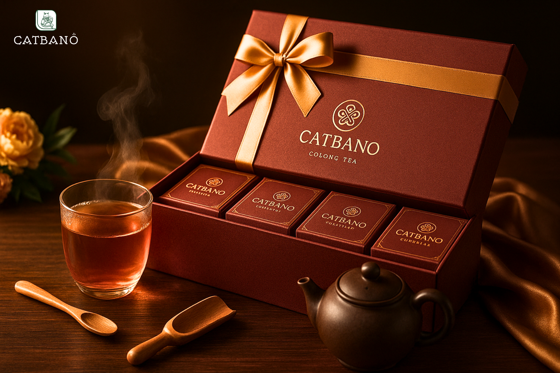 Bộ quà trà Oolong cao cấp tại Catbano.