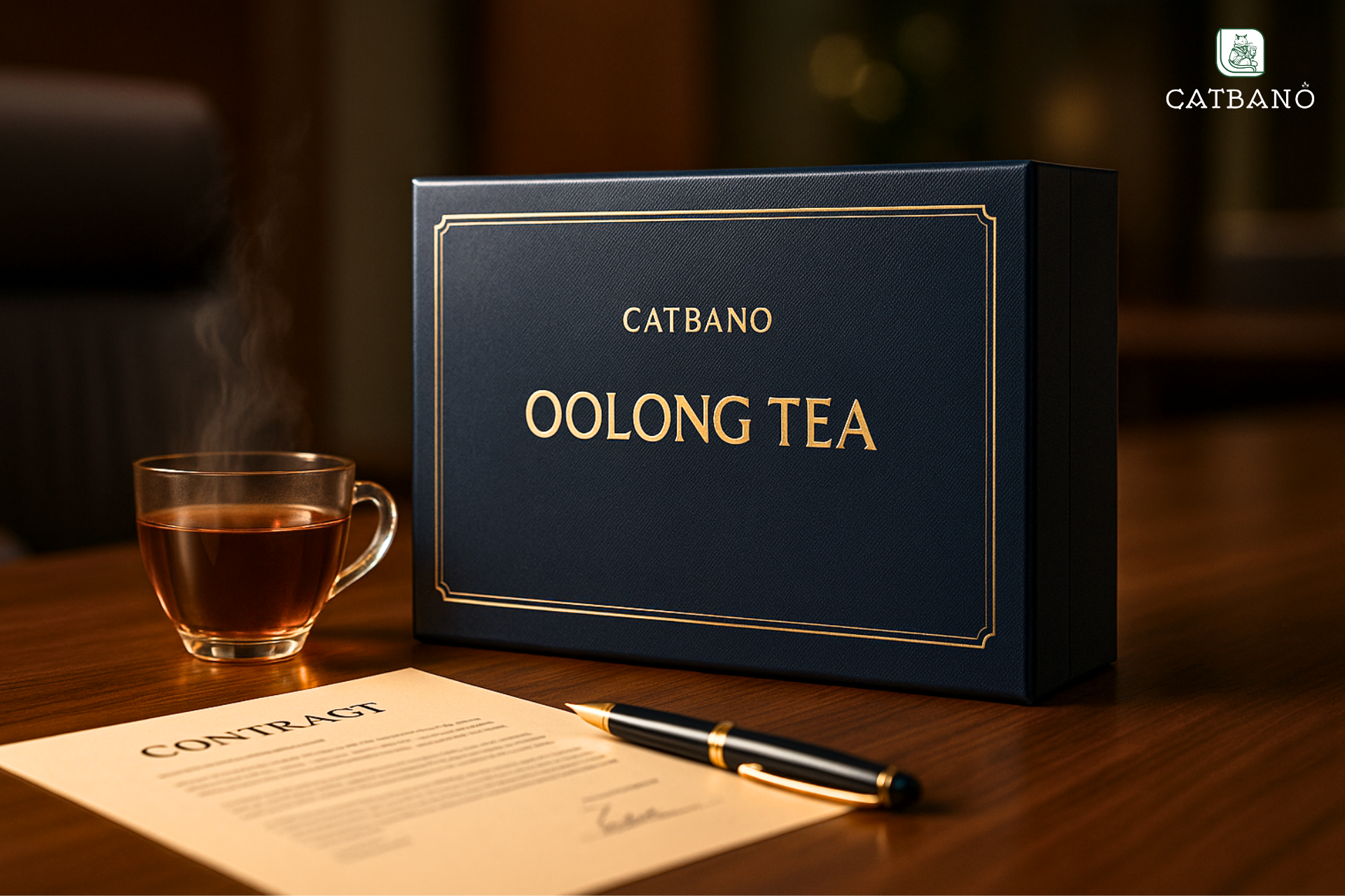 Hộp trà Oolong biếu Tết sang trọng tại Catbano