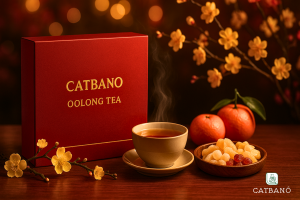 Hộp trà Oolong biếu tặng khuyến mãi dịp Tết tại Catbano