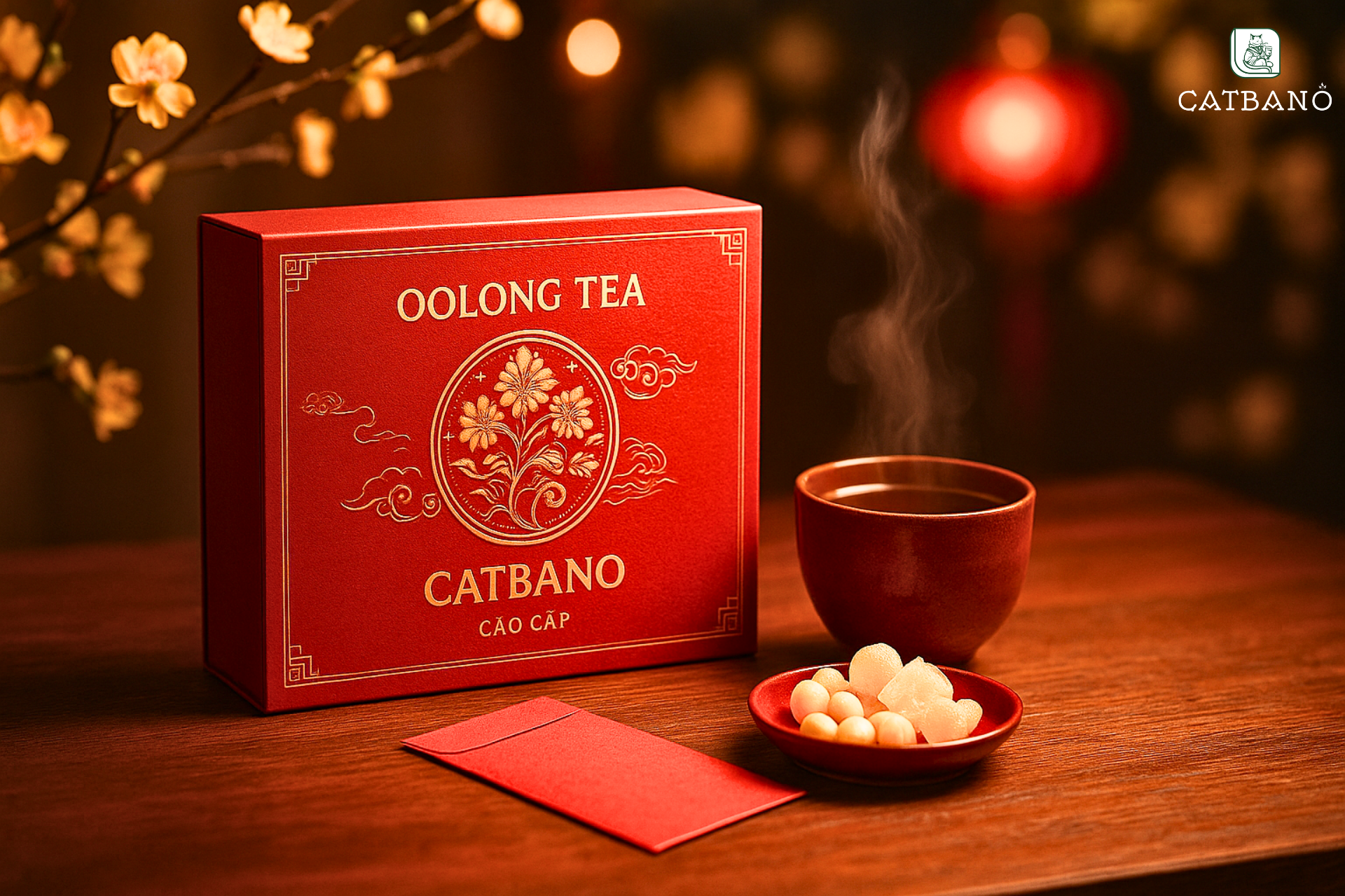 Hộp trà Oolong sang trọng gắn liền với văn hóa biếu tặng