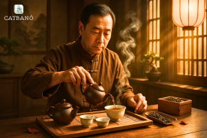 Nghệ nhân pha trà Oolong theo phong cách Gong Fu Cha