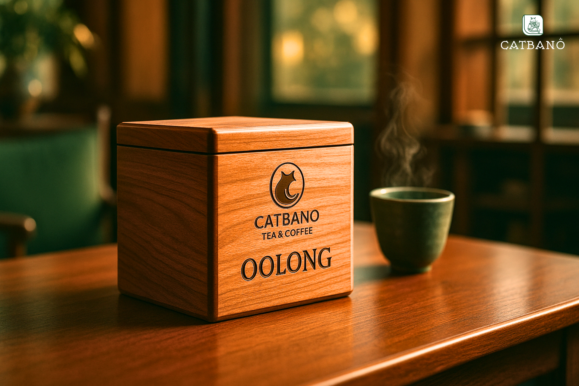 Thiết kế hộp trà Oolong bằng gỗ tinh tế, cao cấp