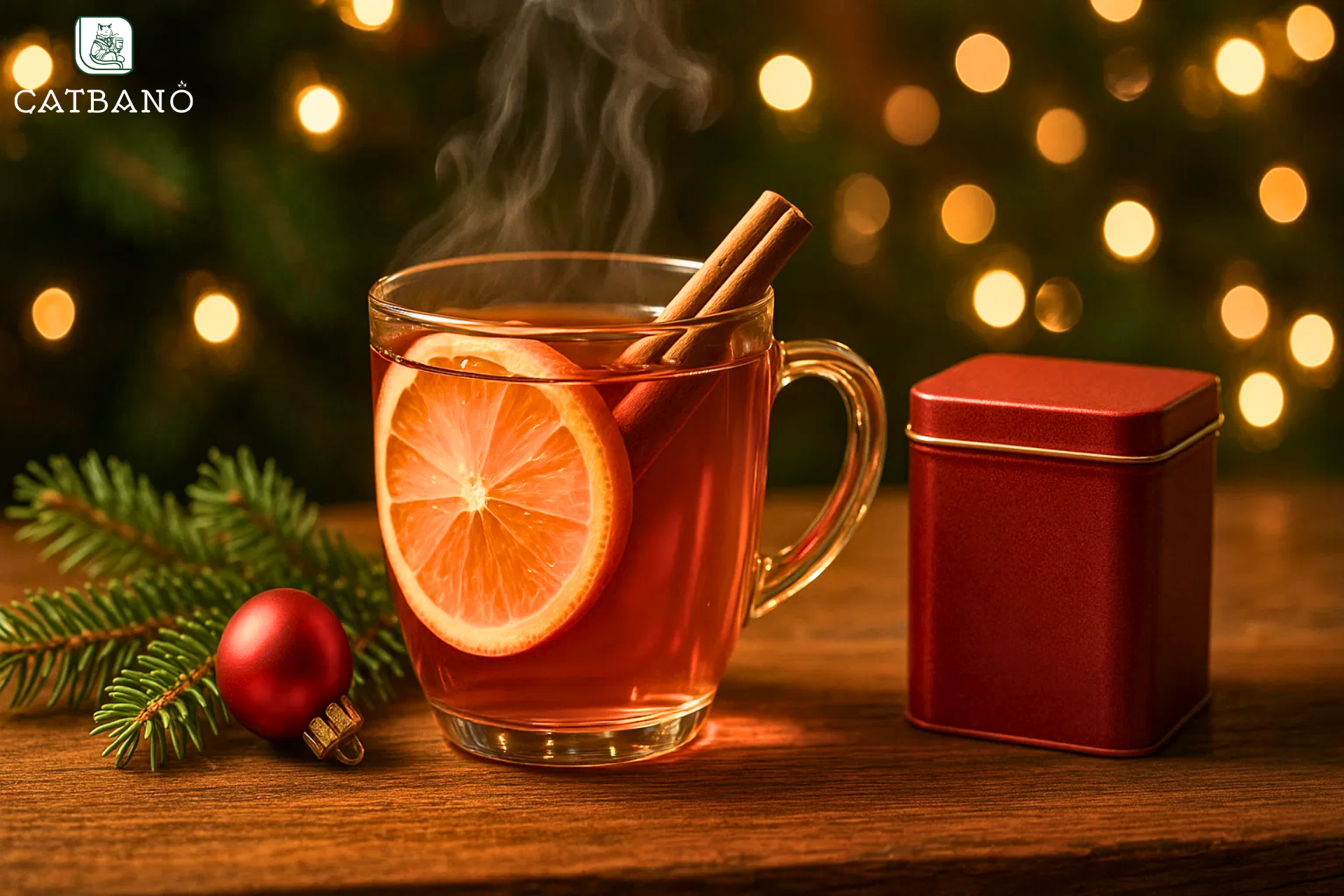 Trà Oolong Giáng sinh với quế và cam thơm ngát