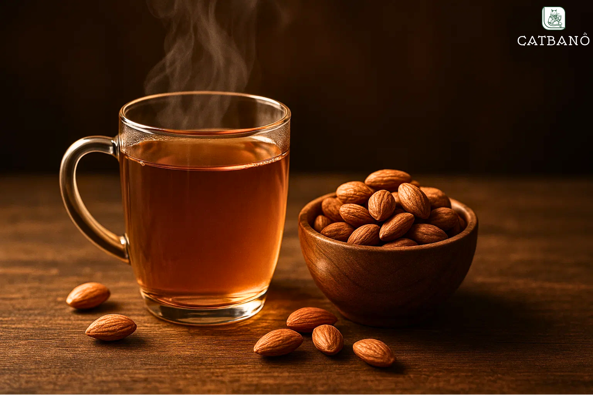 Trà Oolong cùng hạt hạnh nhân rang chín bổ dưỡng