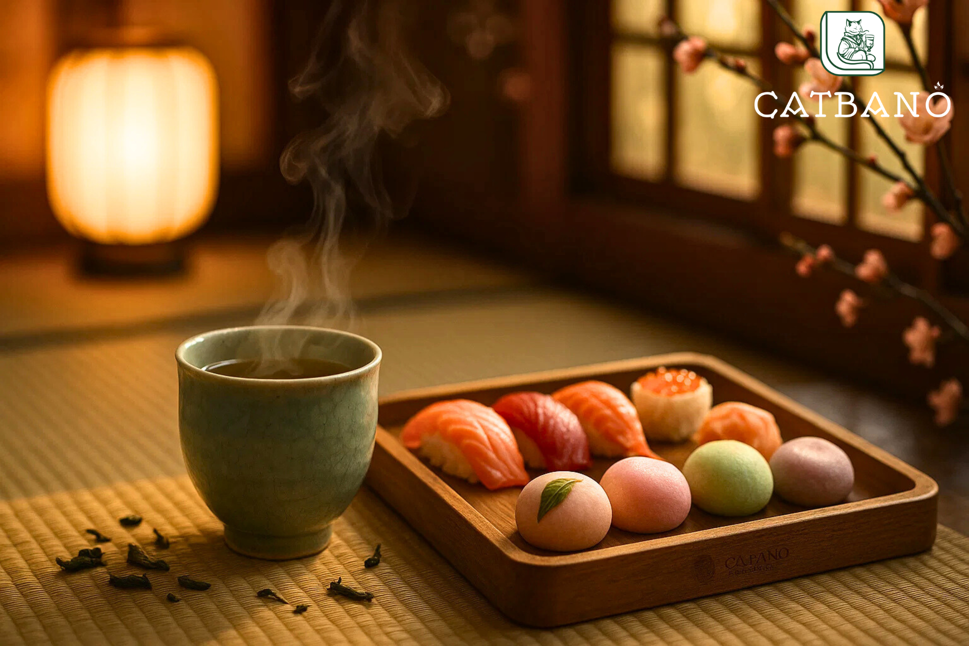 Trà Oolong kết hợp ẩm thực Nhật Bản truyền thống