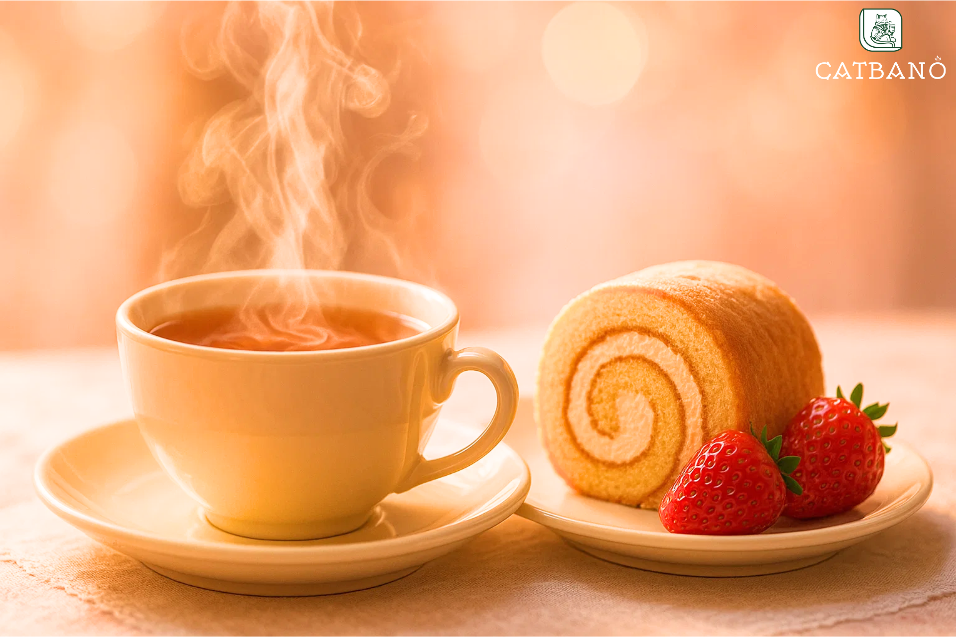 Trà Oolong và bánh cuộn ngọt ngào cho buổi trà chiều