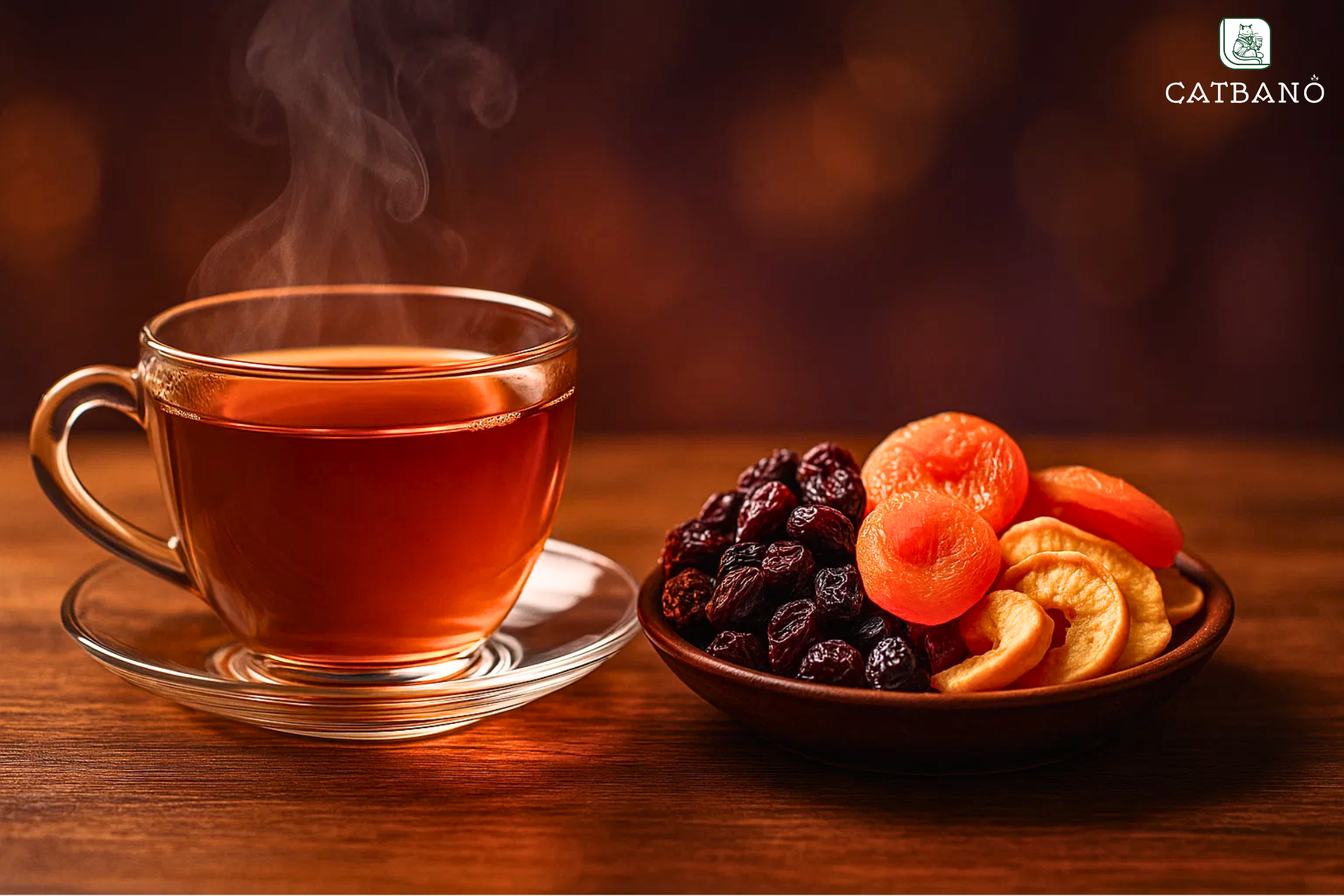 Trà Oolong và trái cây khô – sự kết hợp tinh tế