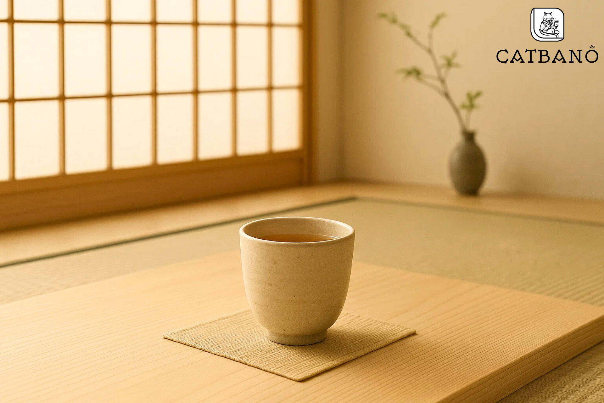Bối cảnh phong cách Nhật (gỗ sáng, chiếu tre)