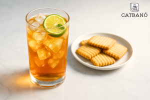 Đặt trên bàn cùng dĩa bánh quy giòn