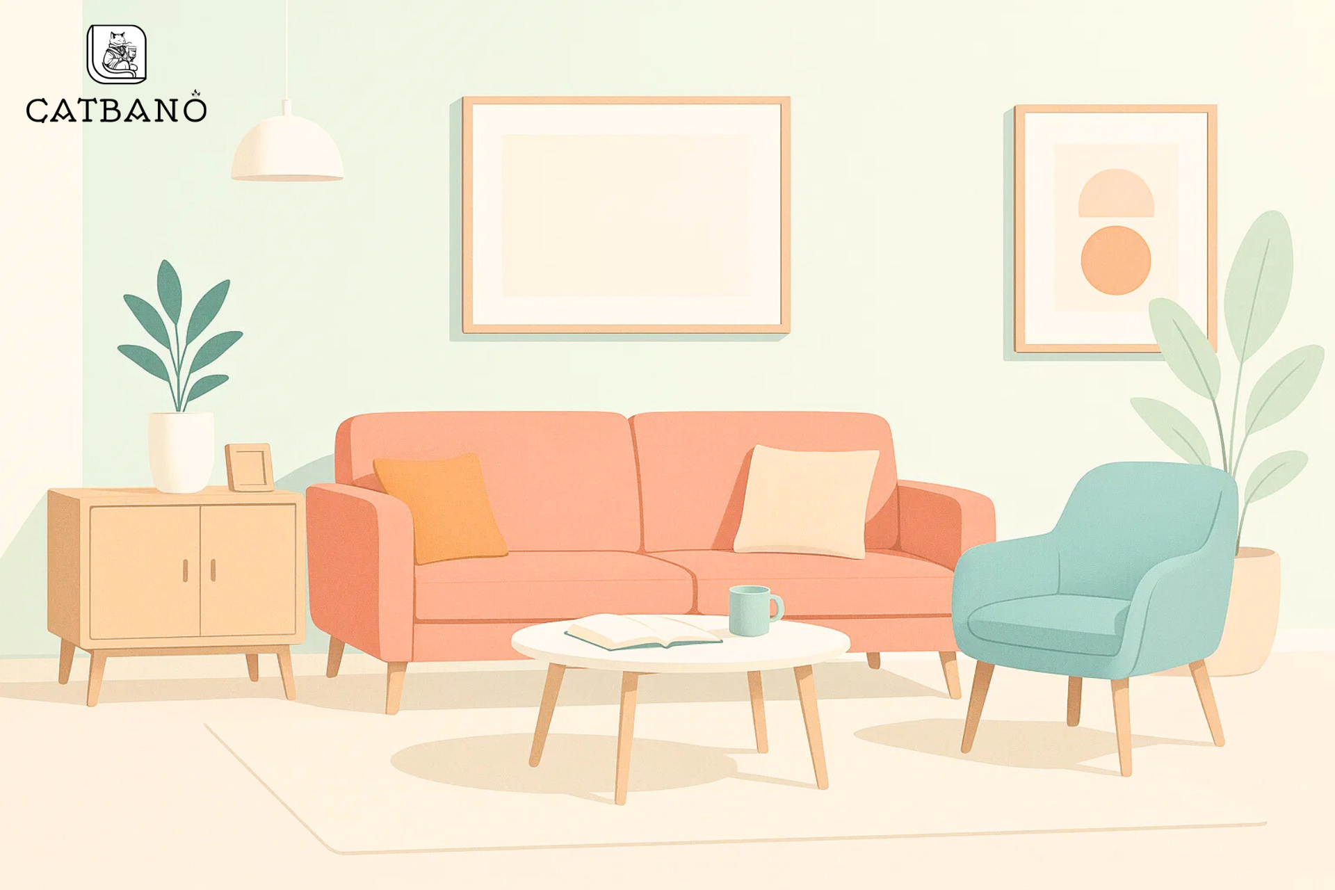 Phong cách hiện đại, background sáng pastel.