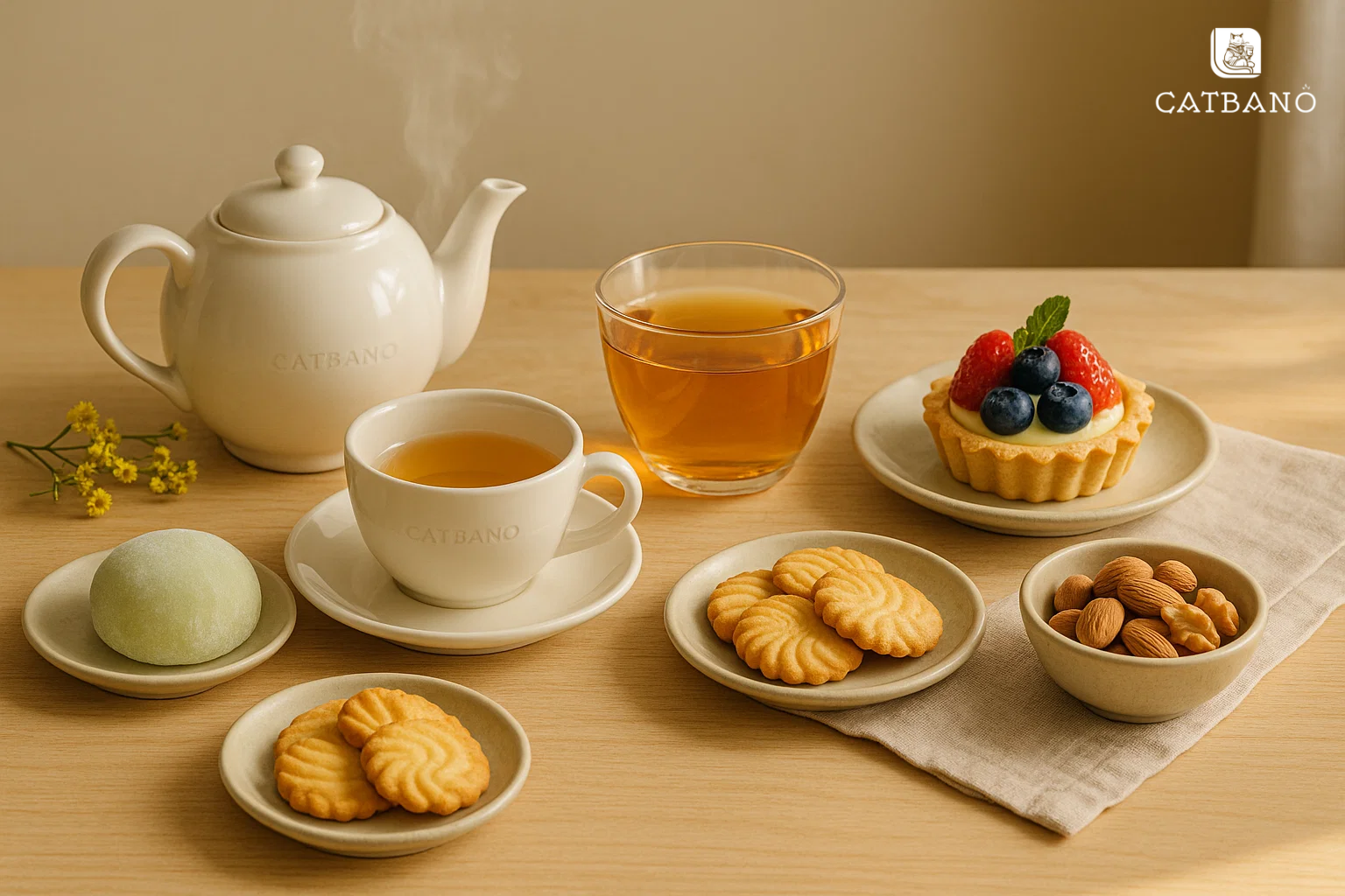 Bàn tiệc trà oolong & bánh ngọt 